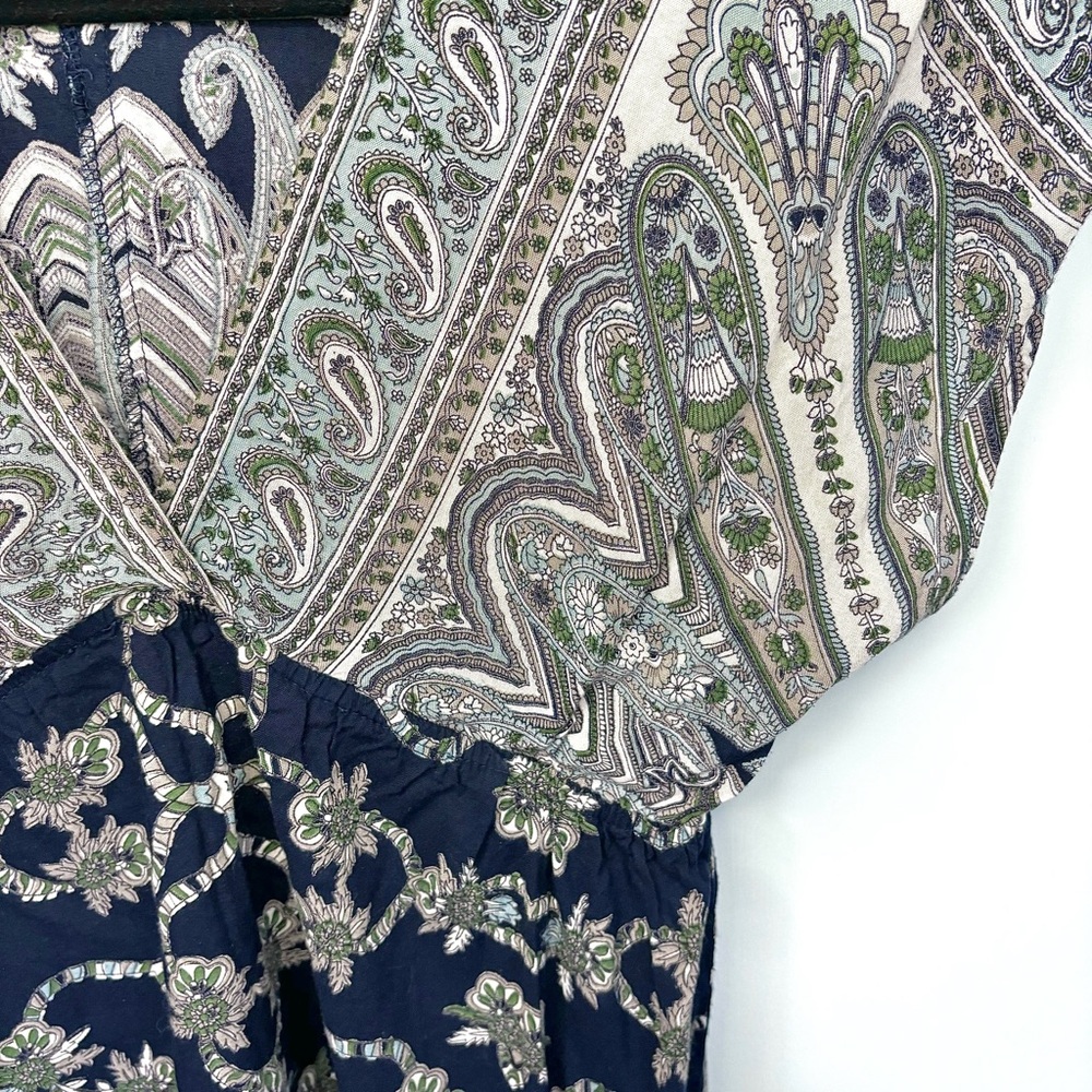 Paisley Print Empire Waist Women’s V-Neck Top M/L EUC - Picture 6 of 13